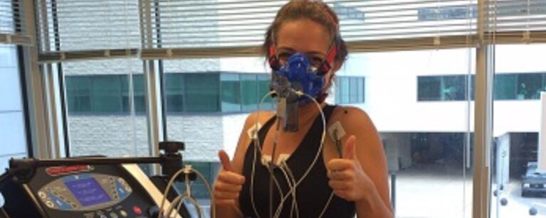 Participant just finishing up vo2max test!