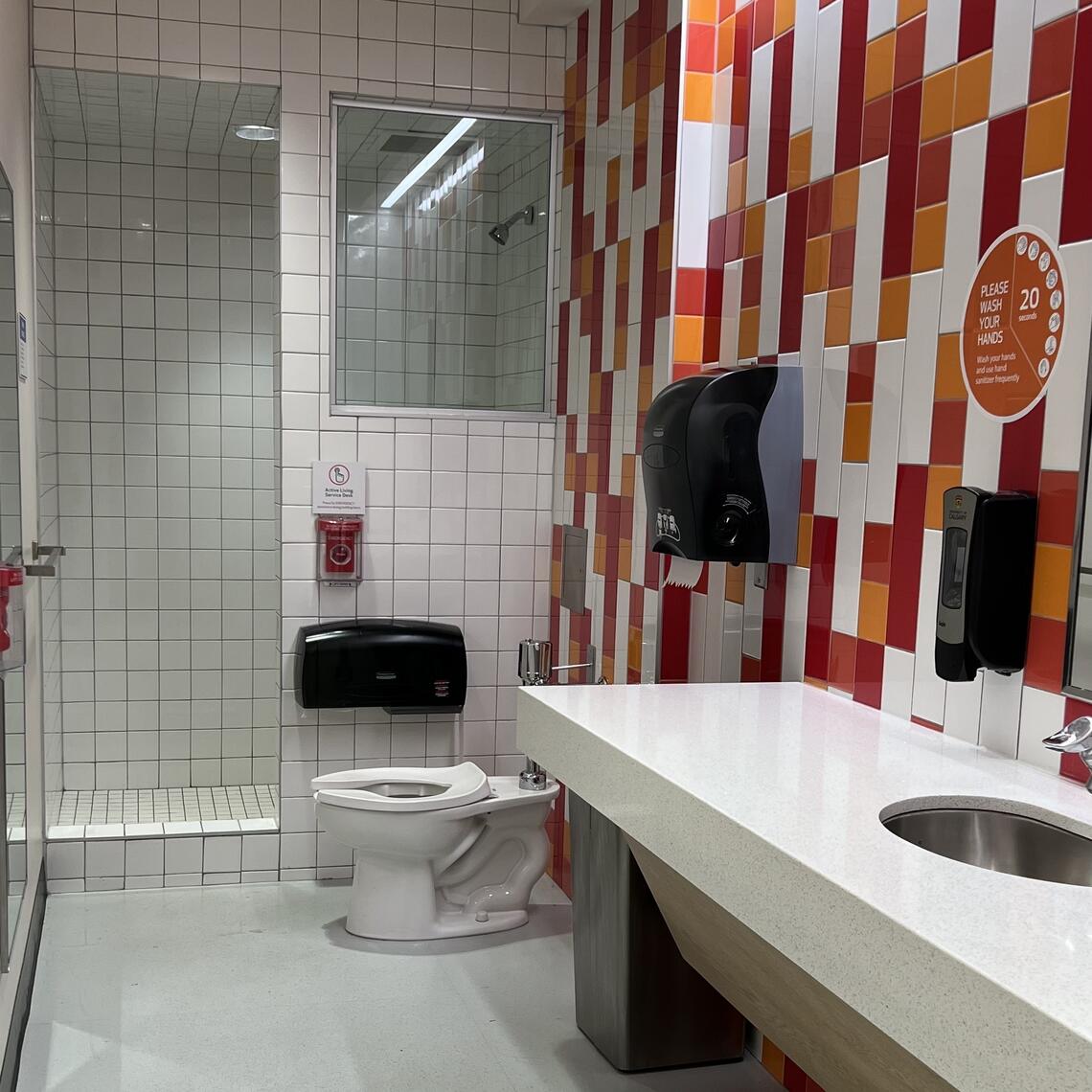 inside gender neutral washroom