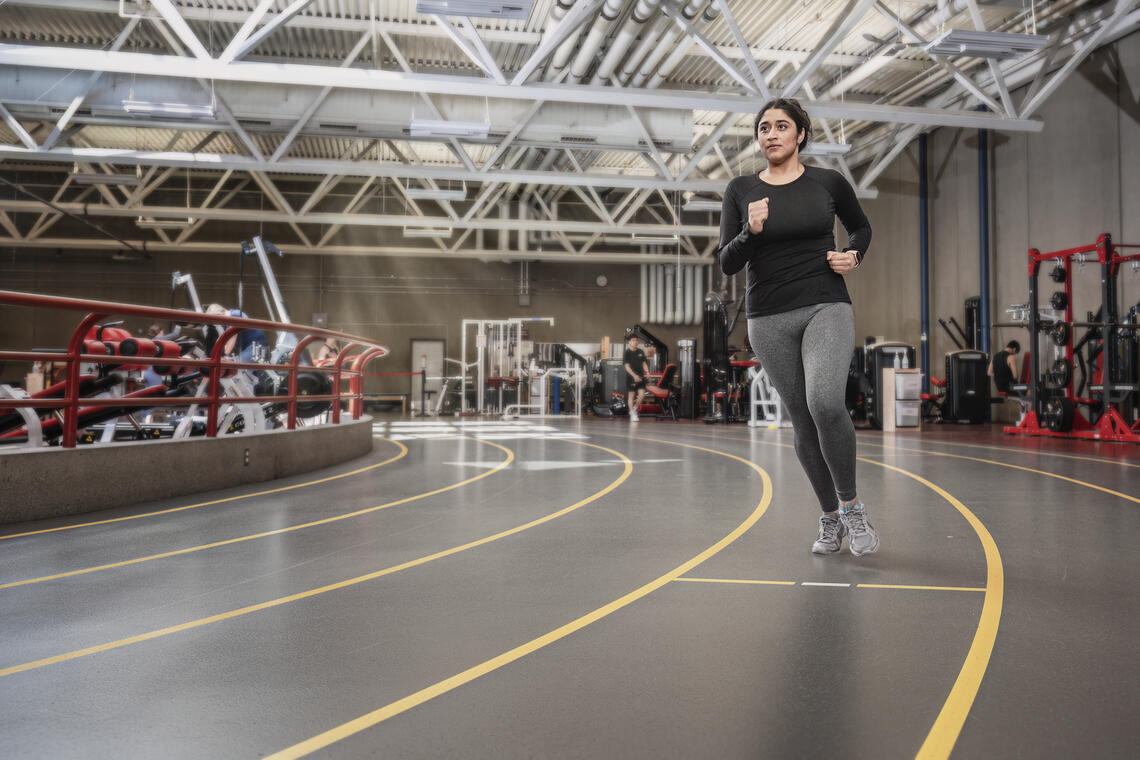 a person running on the tracks
