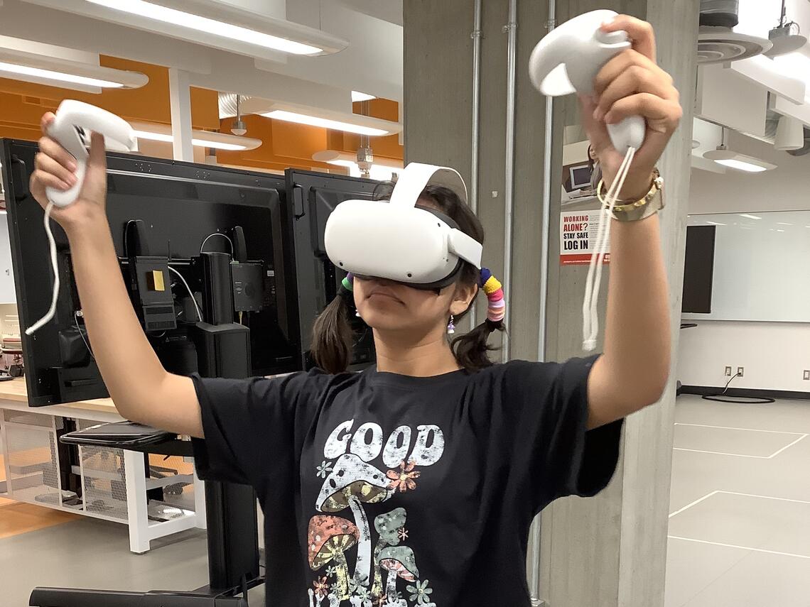 a girl using AR 