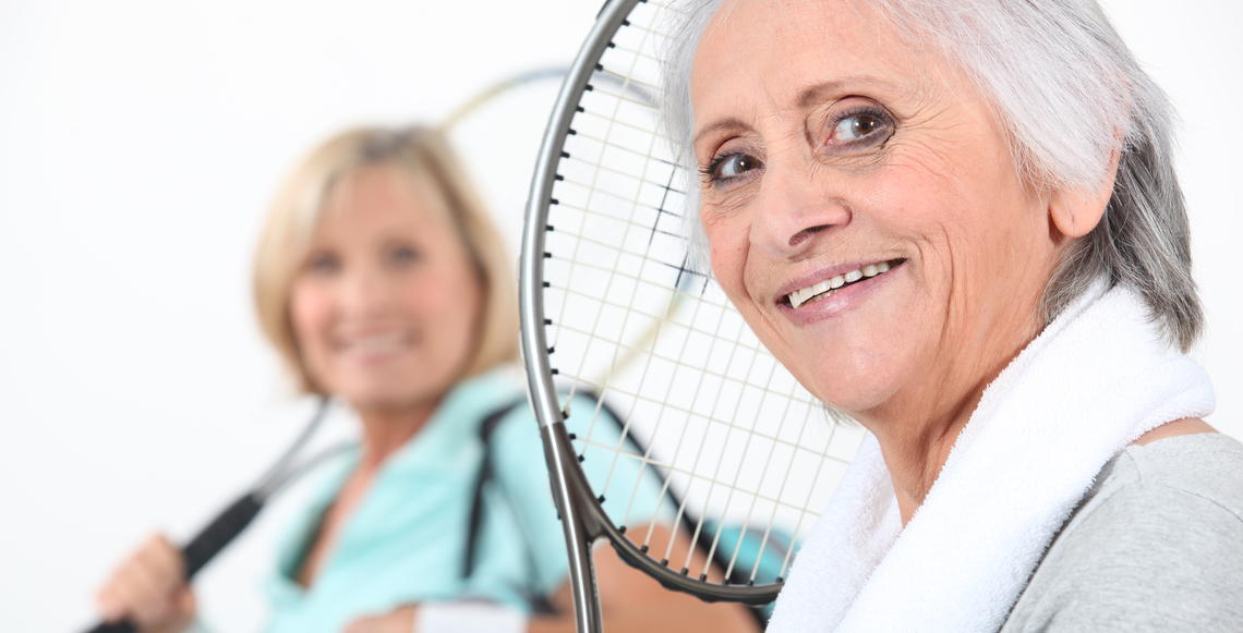 Women playing racquet sports