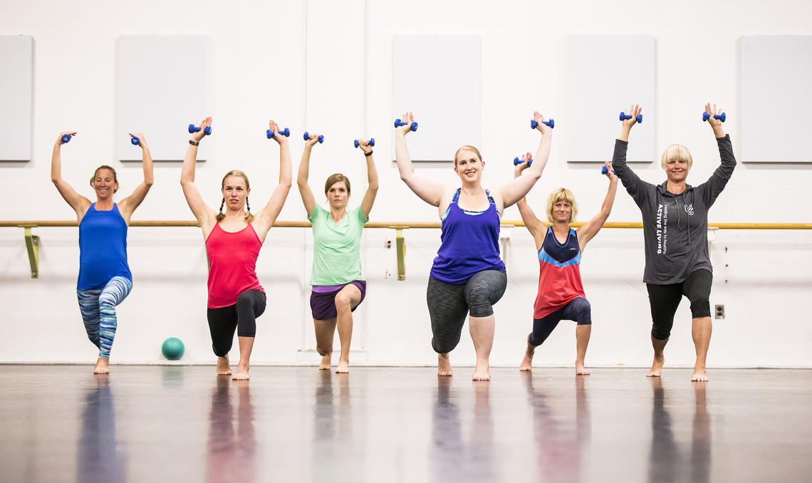 Active Living fitness class with weights 