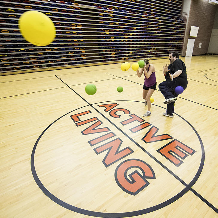 Dodgeball in the gymnasium