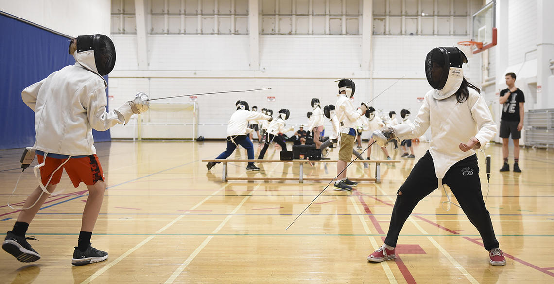 Fencing class at UCalgary