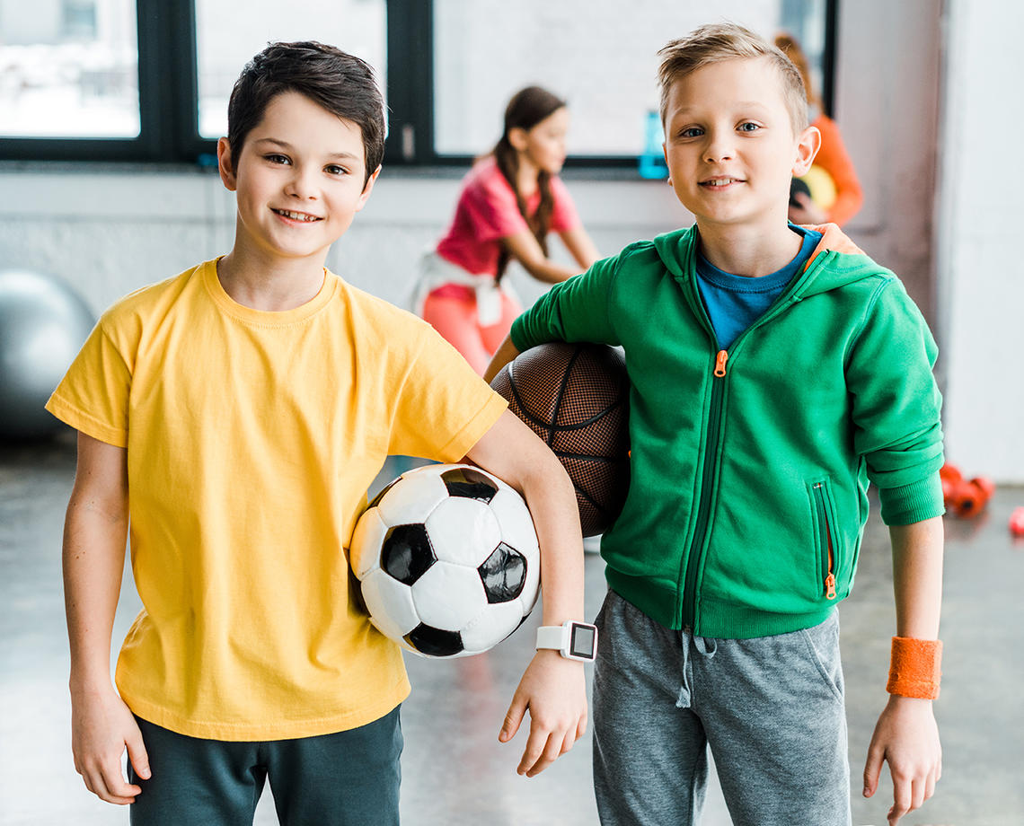 Kids ready to play soccer