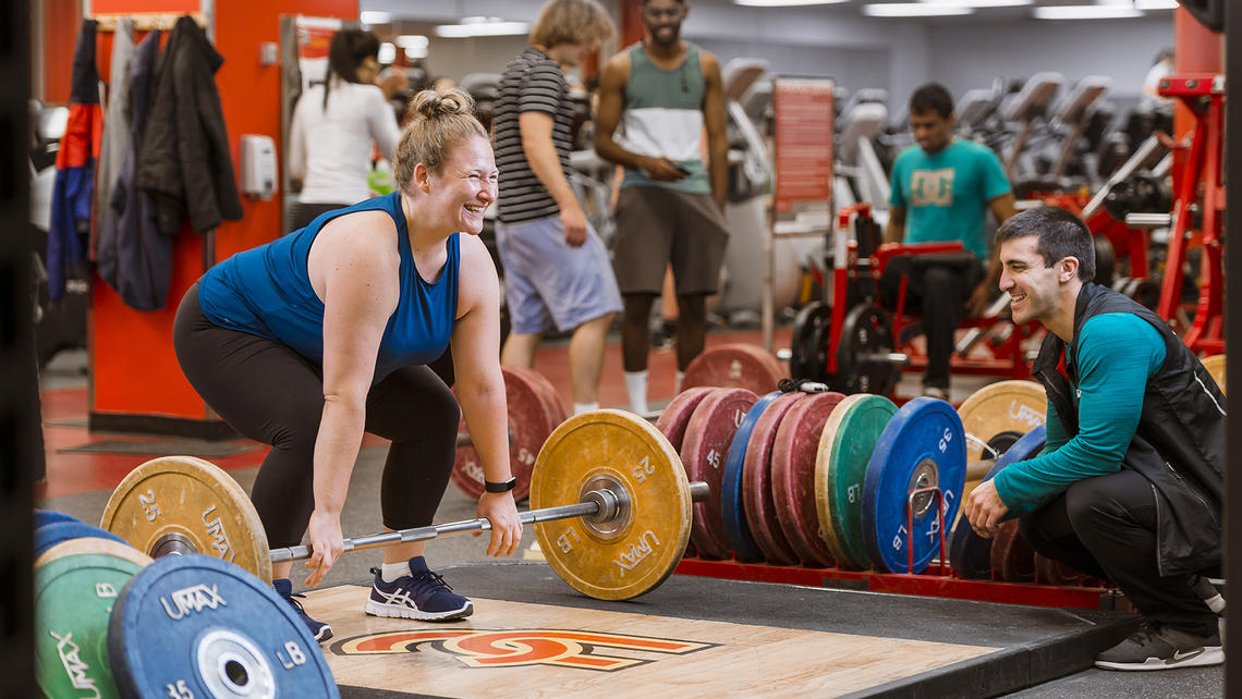 Personal training session at UCalgary Fitness Centre