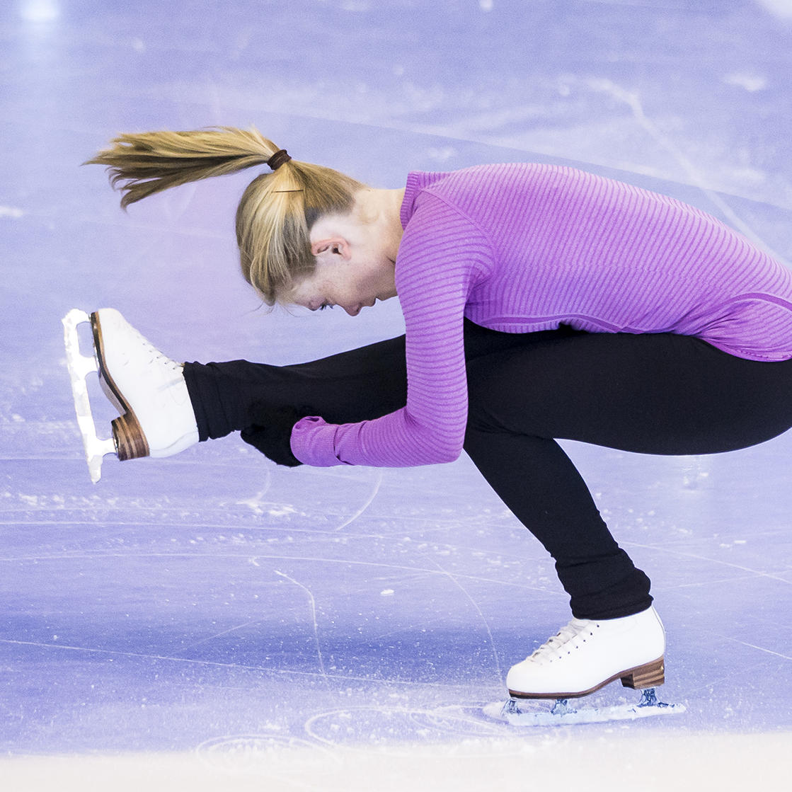 Figure skater taking lessons at UCalgary