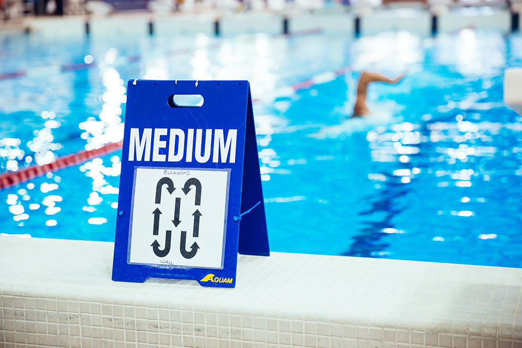 Posted lane swim sign at UCalgary Aquatic Centre