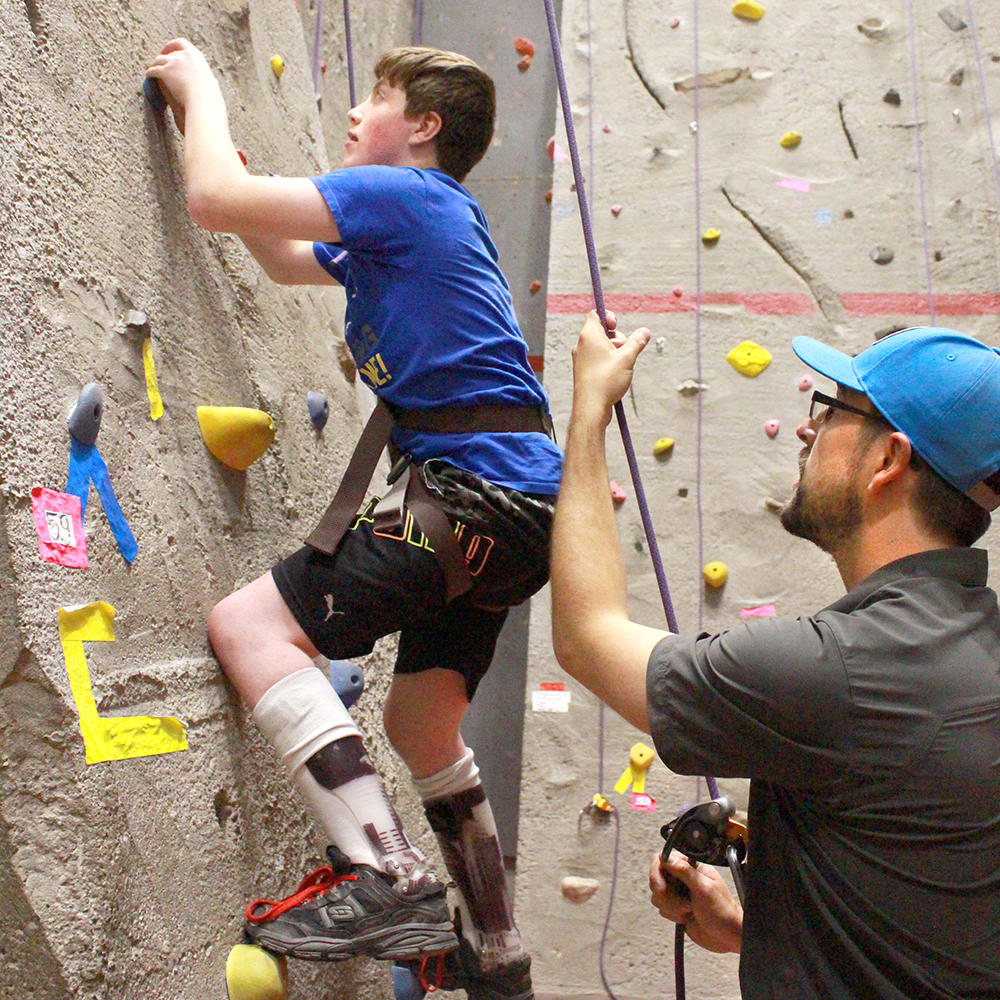 Adapted climbing at University of Calgary