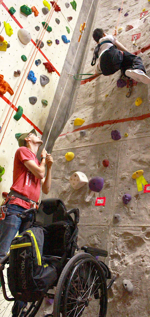Adapted climbing at University of Calgary