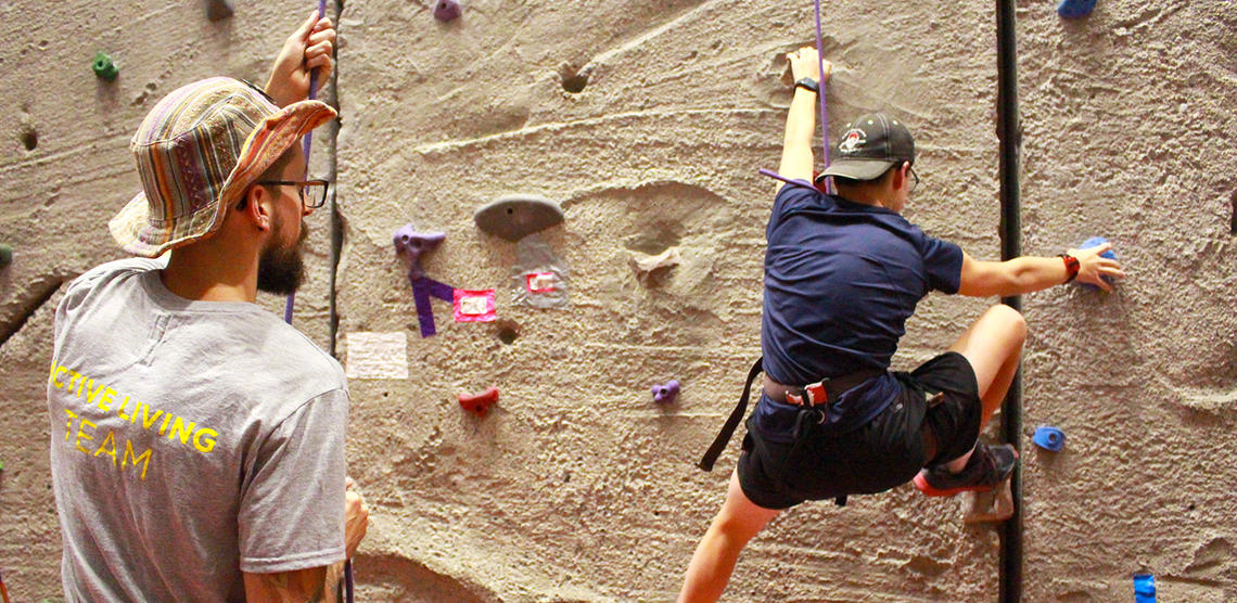 Adapted climbing at University of Calgary