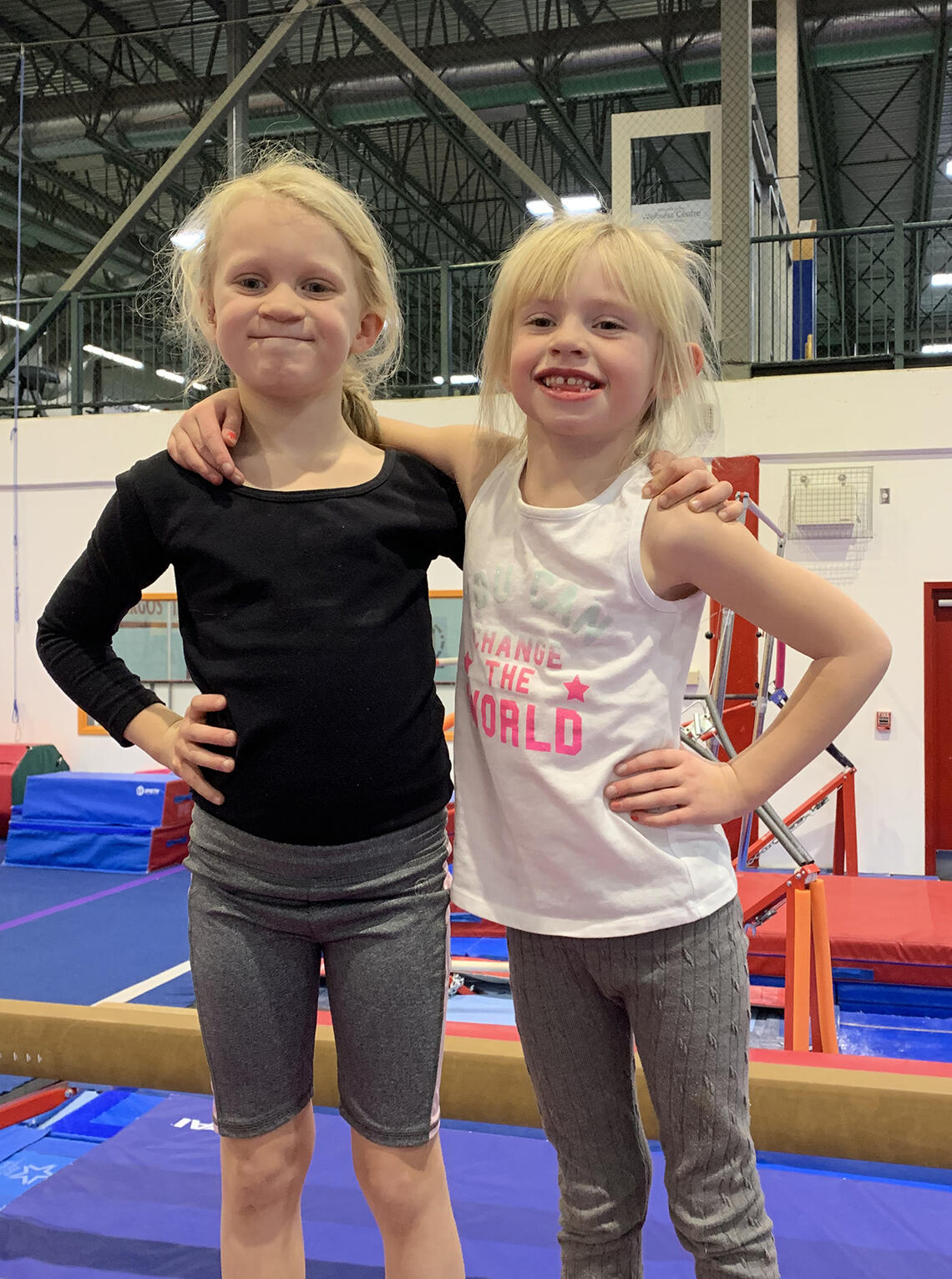 Girls having fun at UCalgary Gymnastics Cochrane summer camp
