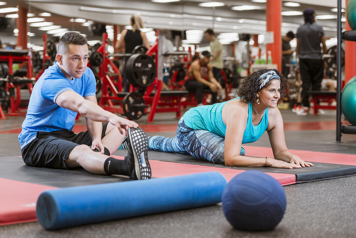 Stretching in the UCalgary Fitness Centre
