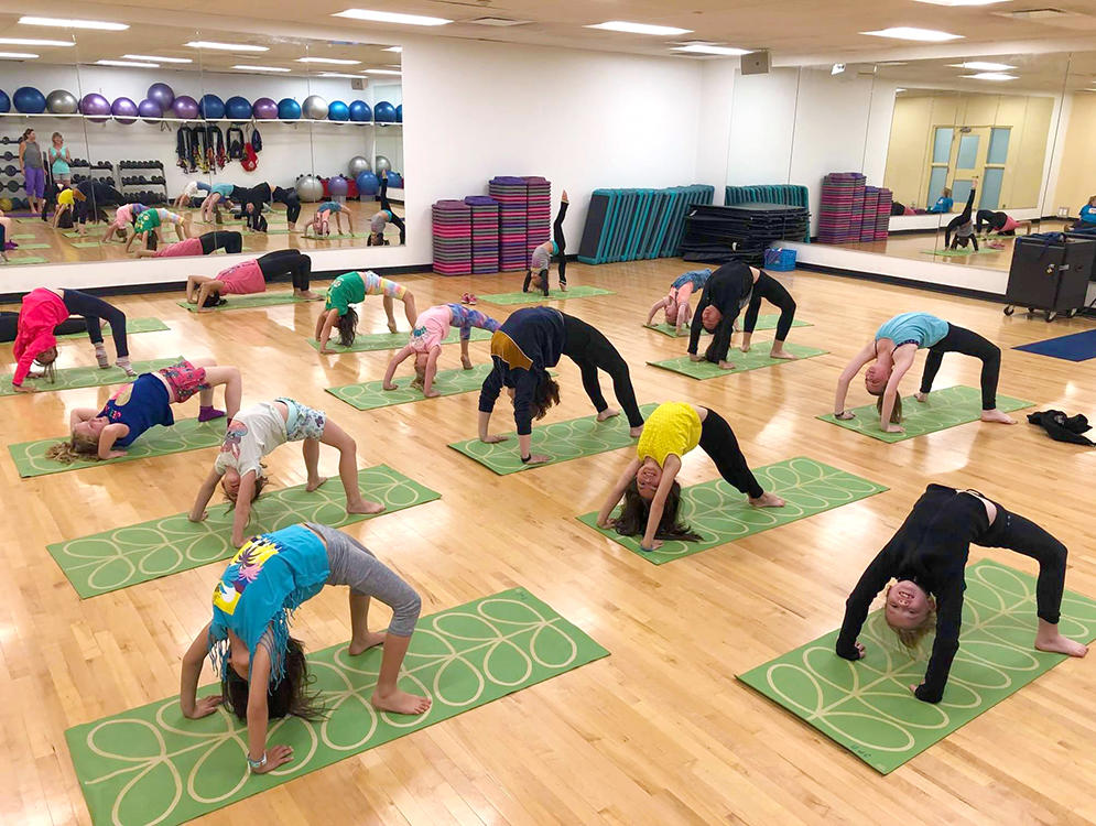 Yoga class at UCalgary Figure Skating Summer Camp