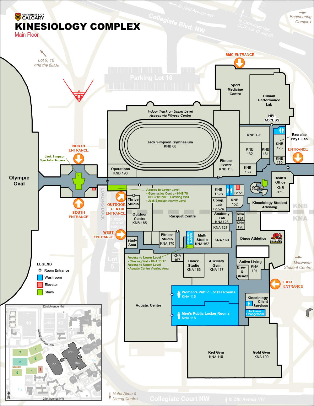 U Of C Campus Map Maps And Parking | Active Living | University Of Calgary