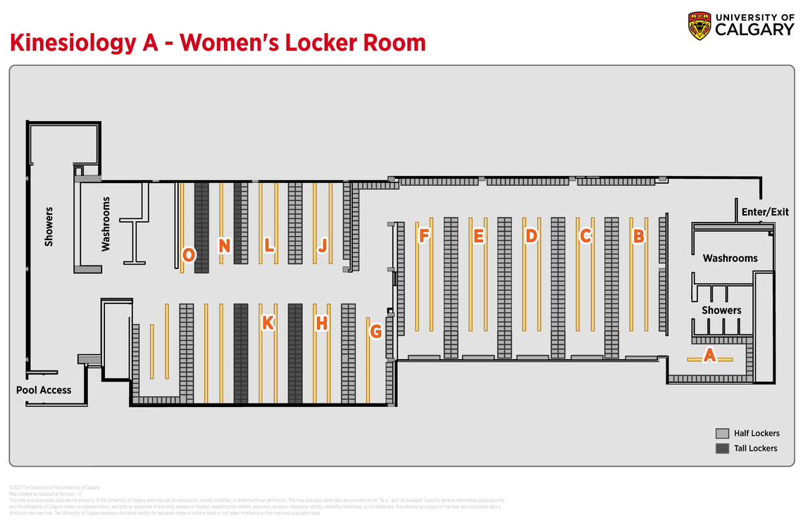 Women's locker map