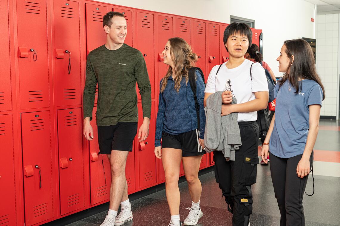 a group of students walking 