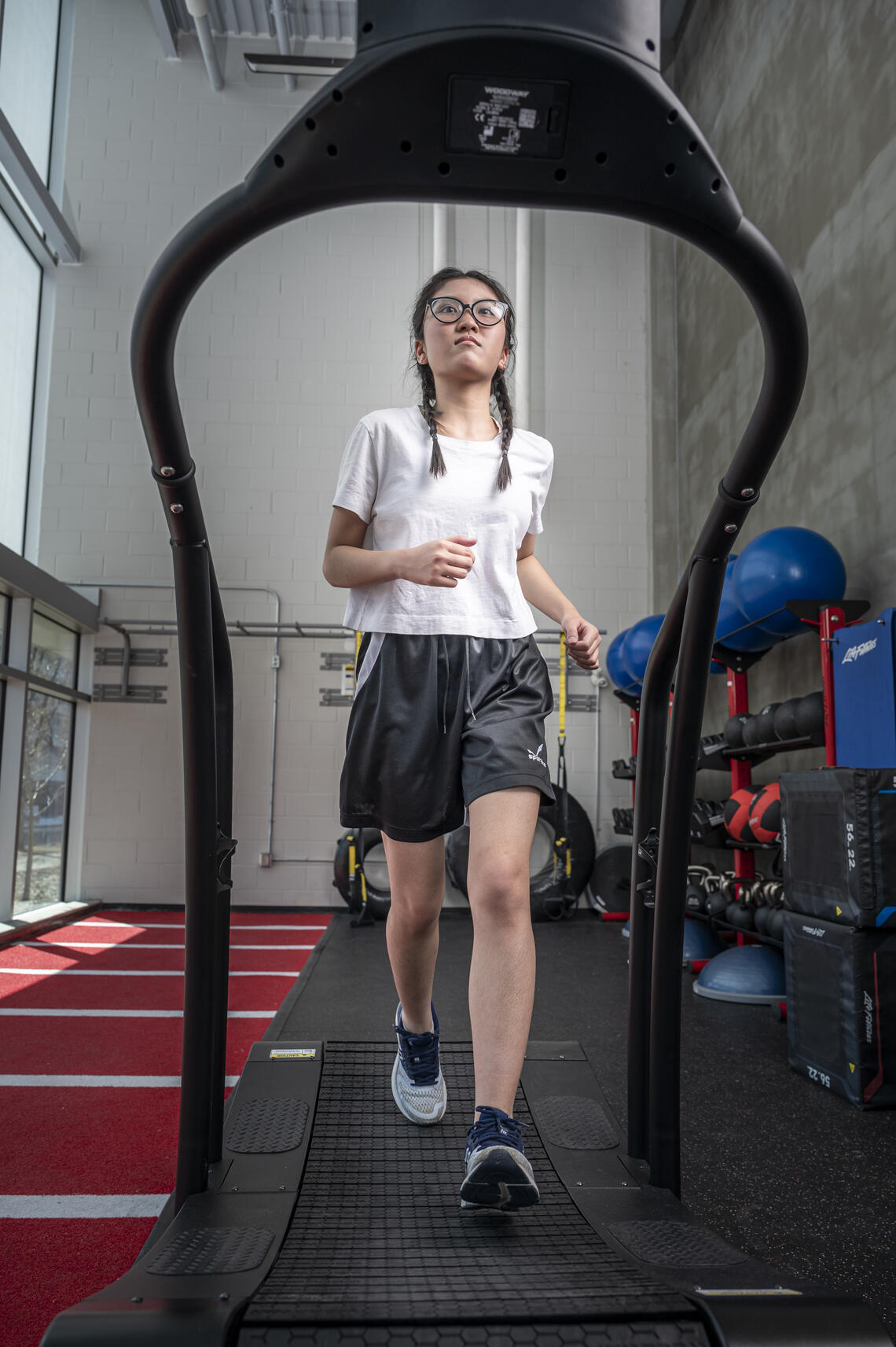 a person running on a treadmill