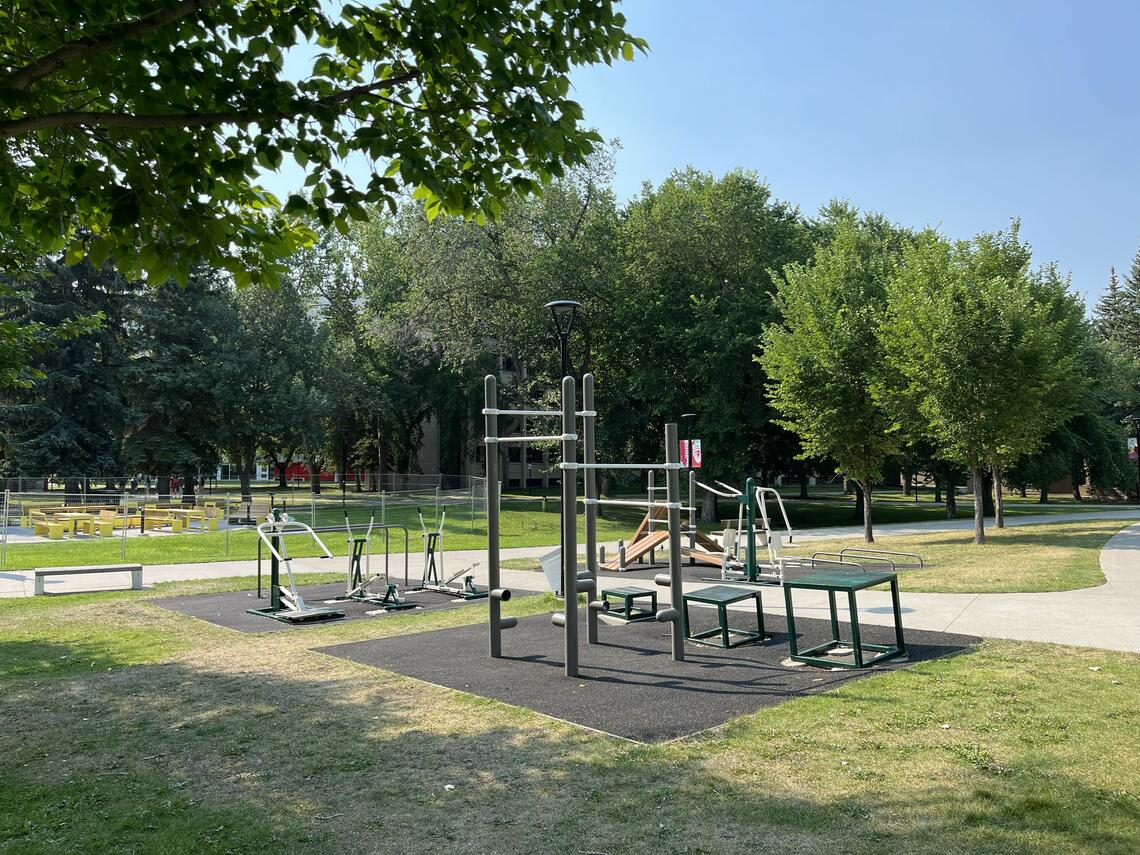 closer photo of Outdoor Fitness Area