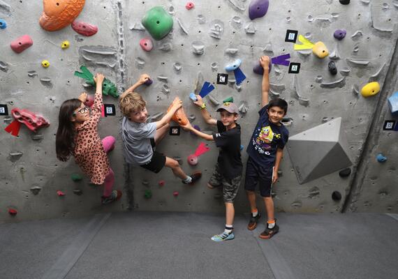 Summer Camp kids climbing