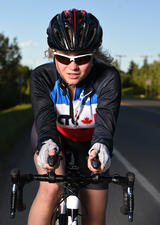 Teenage triathlon competitor in UCalgary club