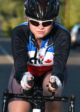 University of Calgary Triathlon club member cycling